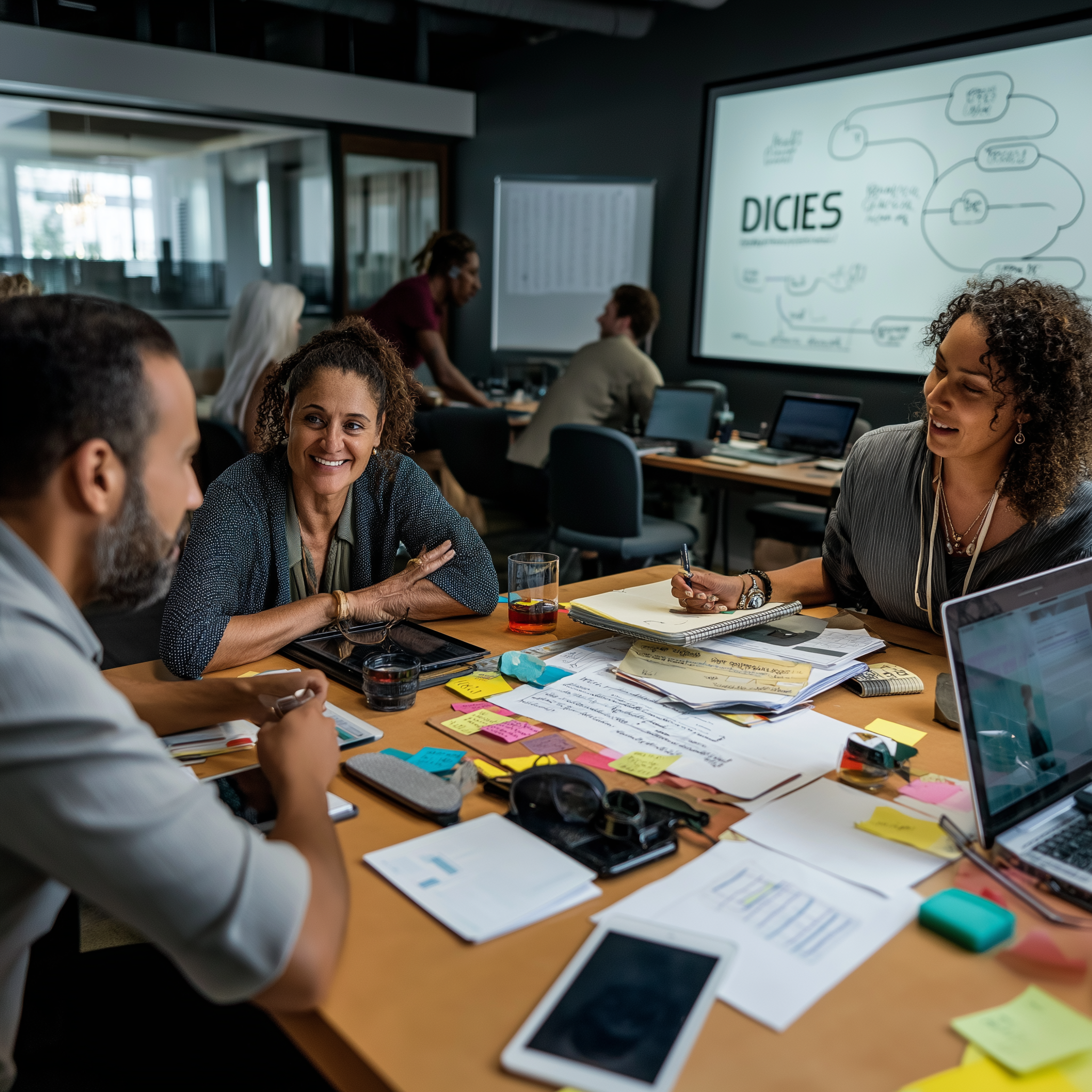 Modern classroom with diverse adult learners